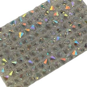 Swarovski Lot/24 8mm Crystal AB Bicone Faceted Crystals - Made in Austria